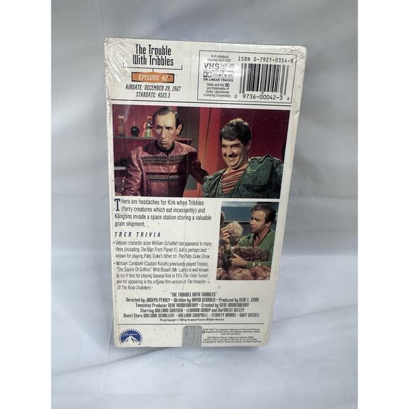 New Factory Sealed Star Trek Episode #42 VHS Tape The Trouble with Tribbles - Picture 2 of 2